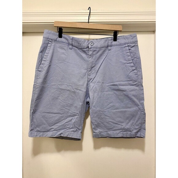 Rugby University Men's Chino Shorts Flat Front Size 38 Stretch Light Blue Casual - Picture 1 of 6